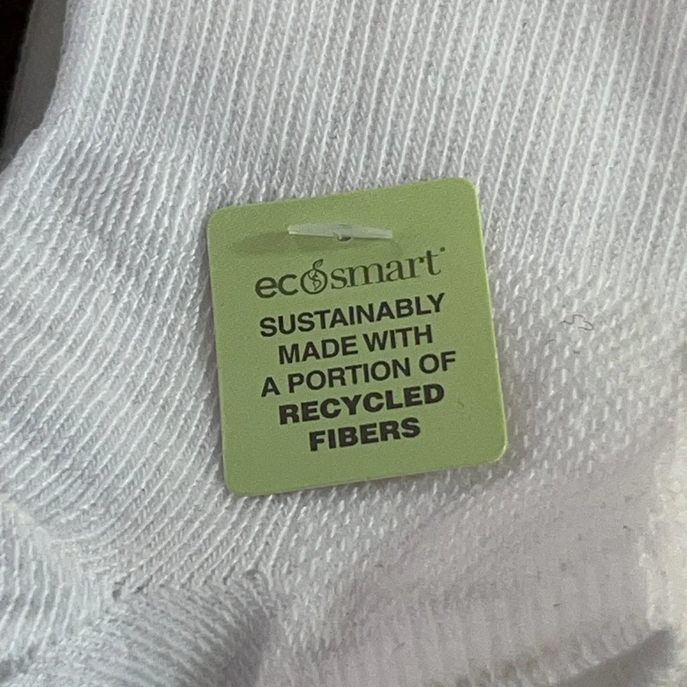 Hanes Womens OS White EcoSmart Recycled Low Cut Athletic Socks New